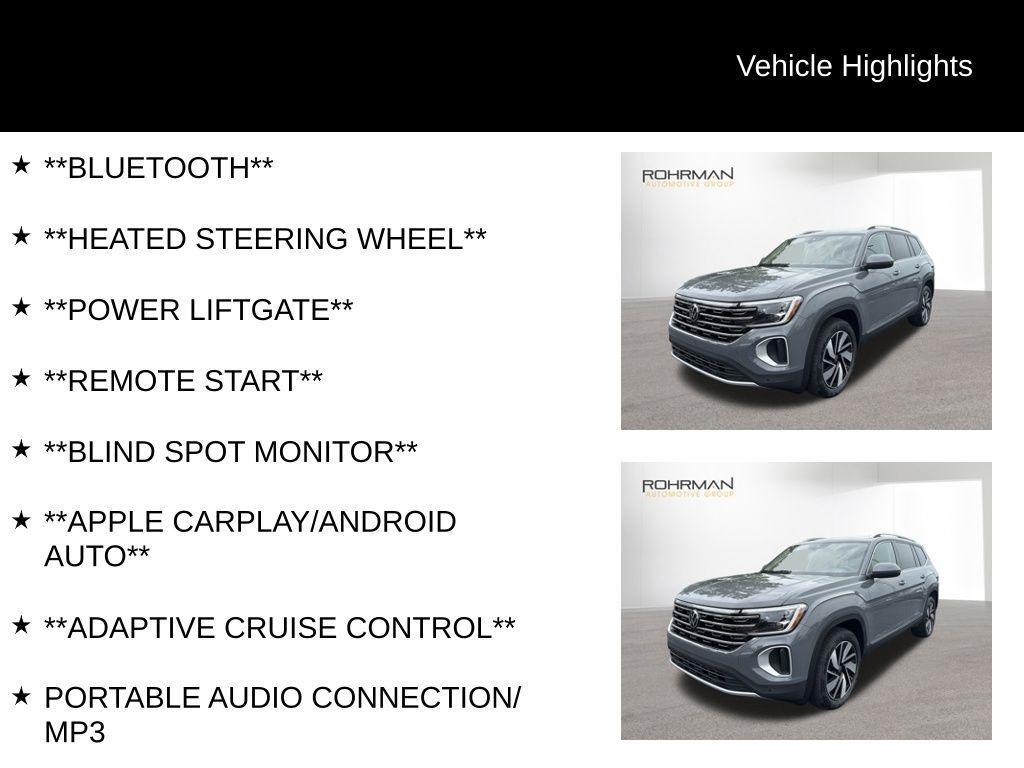 new 2025 Volkswagen Atlas car, priced at $46,411