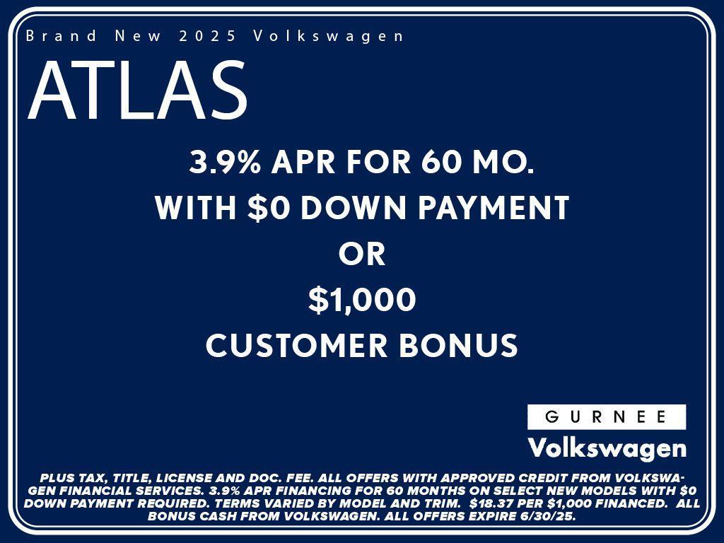 new 2025 Volkswagen Atlas car, priced at $45,411