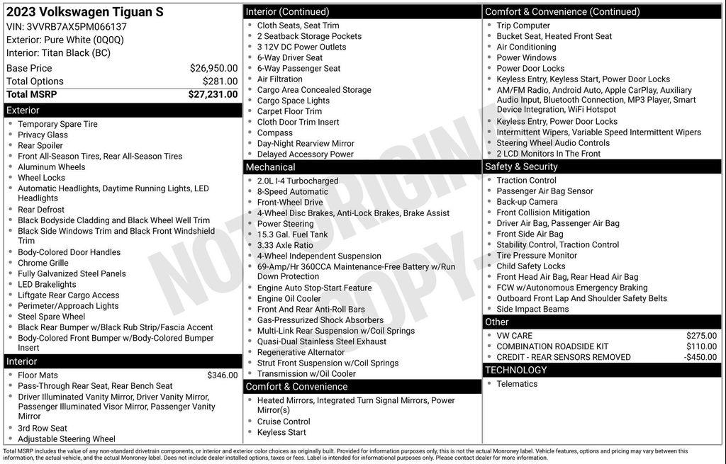 used 2023 Volkswagen Tiguan car, priced at $20,990