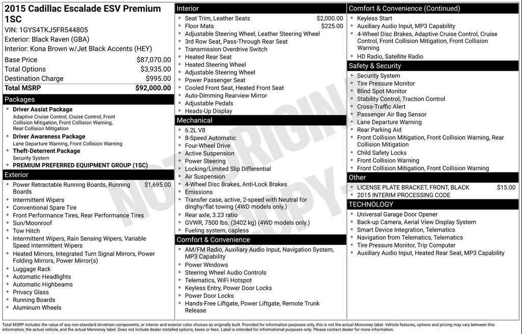 used 2015 Cadillac Escalade ESV car, priced at $16,990