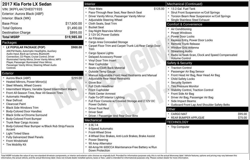 used 2017 Kia Forte car, priced at $9,990