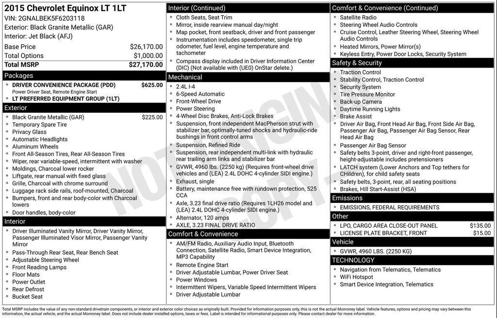 used 2015 Chevrolet Equinox car, priced at $6,500