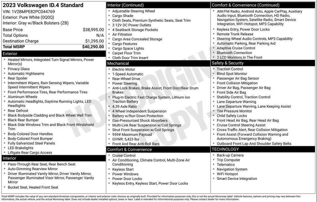 used 2023 Volkswagen ID.4 car, priced at $19,990