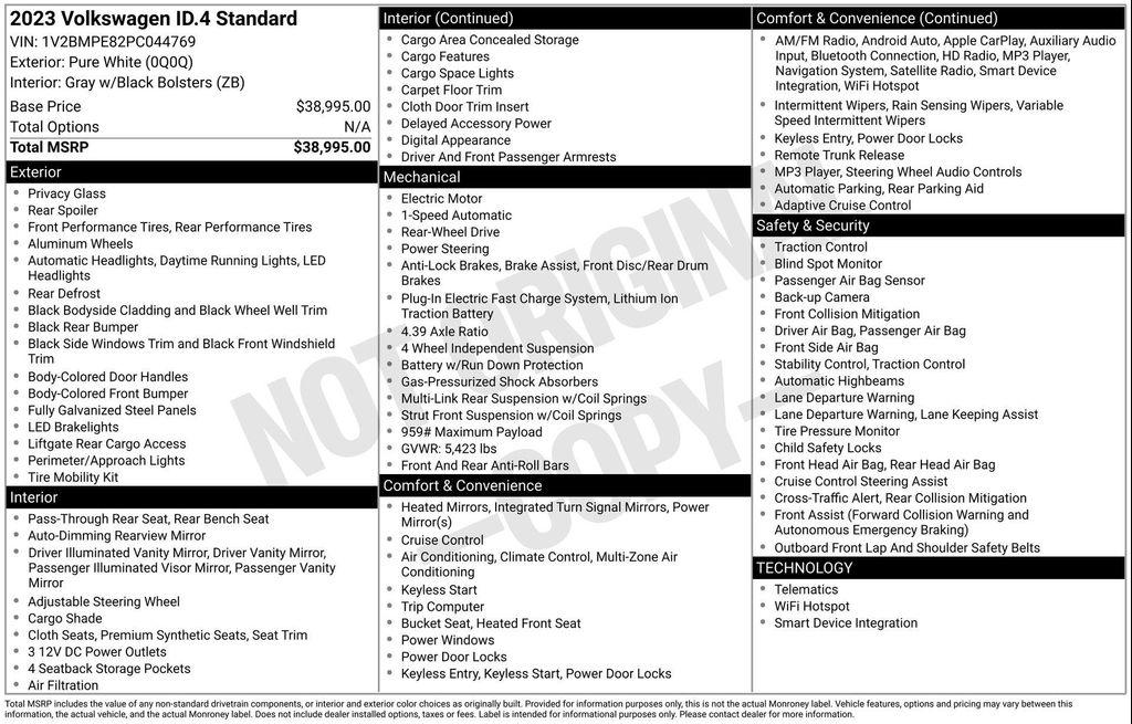 used 2023 Volkswagen ID.4 car, priced at $20,990