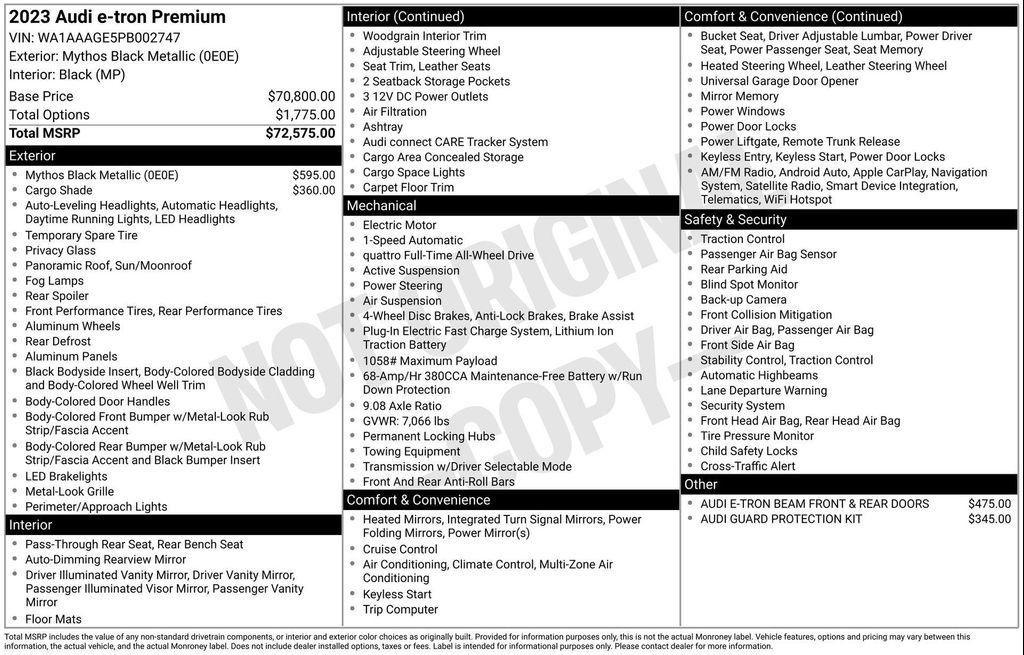 used 2023 Audi e-tron car, priced at $29,750