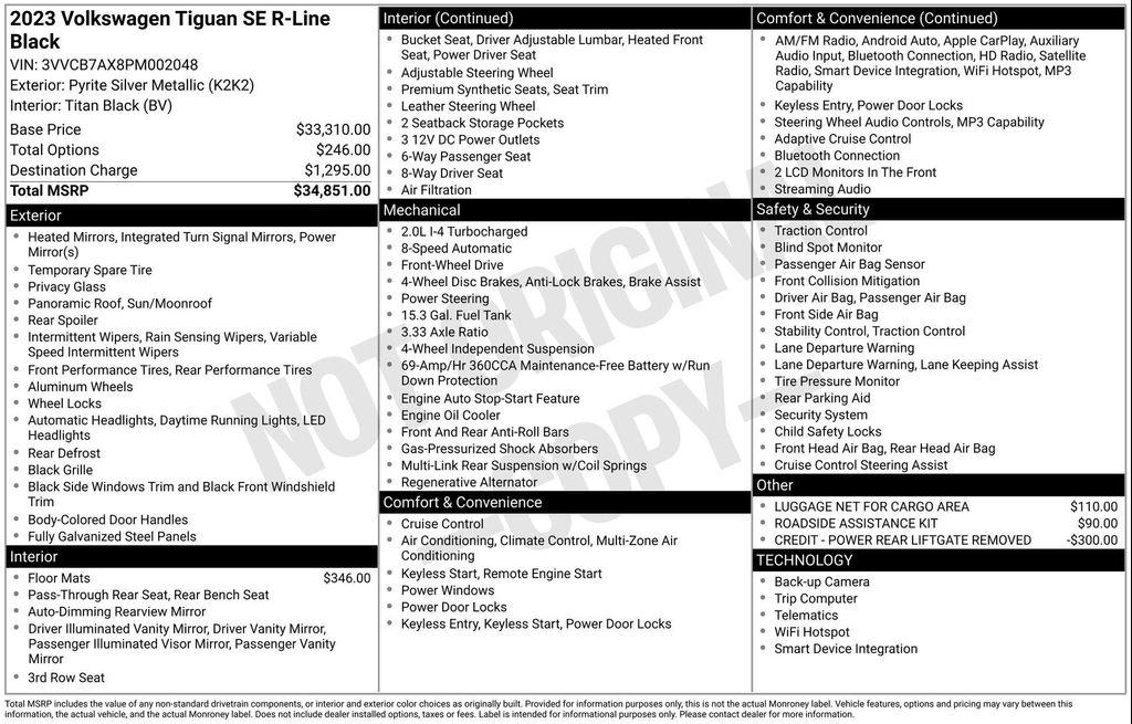 used 2023 Volkswagen Tiguan car, priced at $24,990
