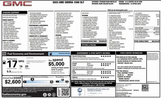 used 2023 GMC Sierra 1500 car, priced at $53,200
