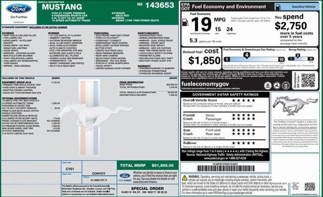 used 2022 Ford Mustang car, priced at $39,200