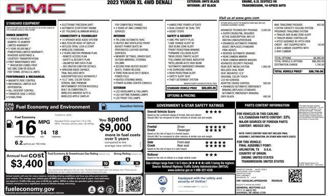 used 2023 GMC Yukon XL car, priced at $66,960