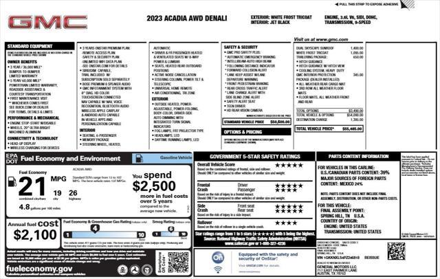 used 2023 GMC Acadia car, priced at $44,360