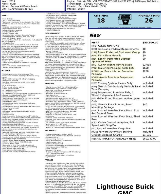 used 2019 Buick Enclave car, priced at $16,800