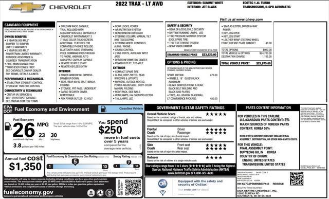 used 2022 Chevrolet Trax car, priced at $18,600
