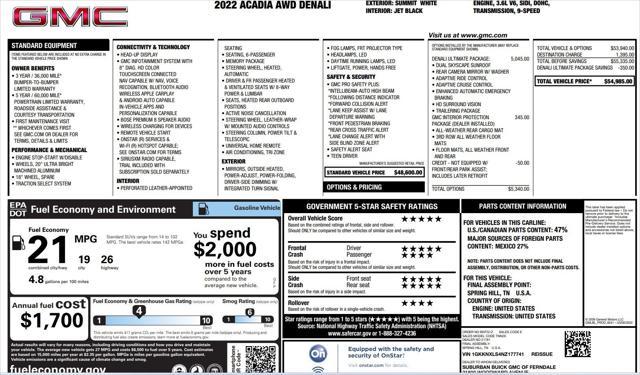 used 2022 GMC Acadia car, priced at $37,560