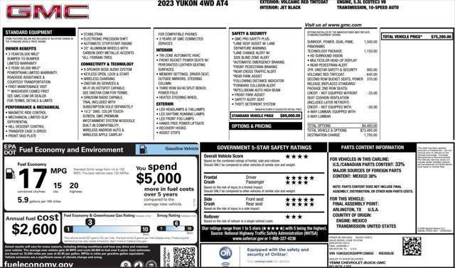 used 2023 GMC Yukon car, priced at $59,500