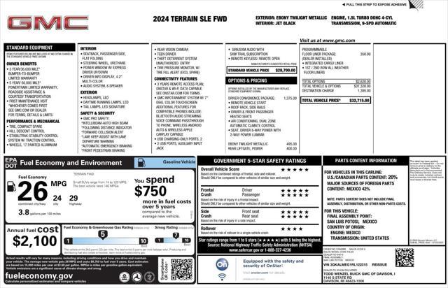 used 2024 GMC Terrain car, priced at $23,600