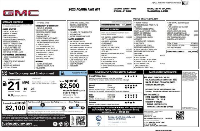 used 2023 GMC Acadia car, priced at $37,400