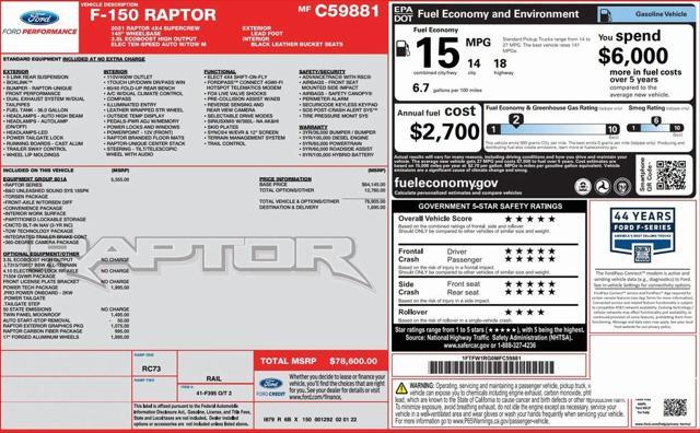 used 2021 Ford F-150 car, priced at $61,760