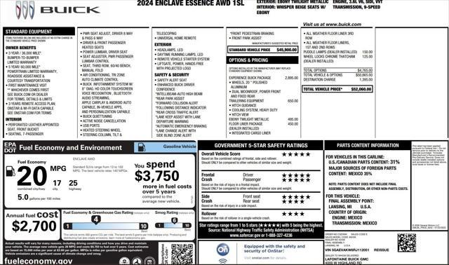 used 2024 Buick Enclave car, priced at $39,560