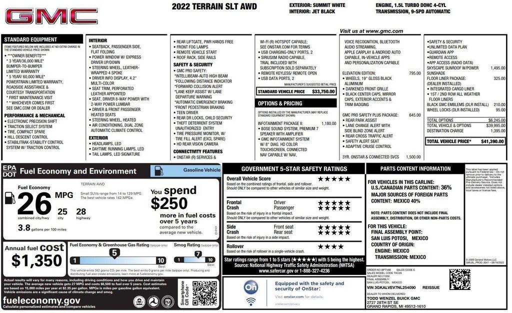 used 2022 GMC Terrain car, priced at $25,400