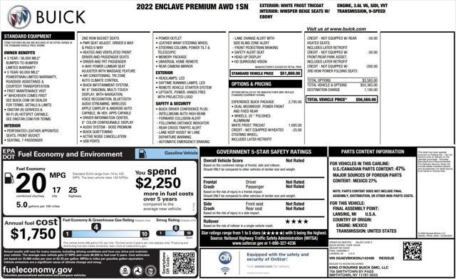used 2022 Buick Enclave car, priced at $34,160