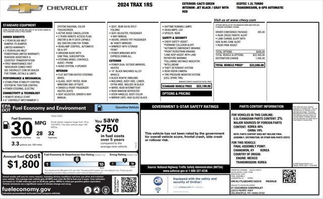 used 2024 Chevrolet Trax car, priced at $22,660