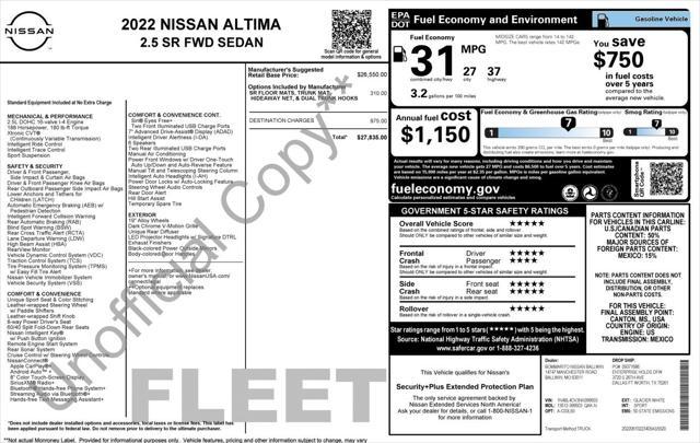 used 2022 Nissan Altima car, priced at $19,860