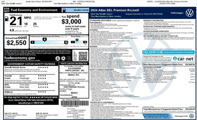 used 2024 Volkswagen Atlas car, priced at $42,200