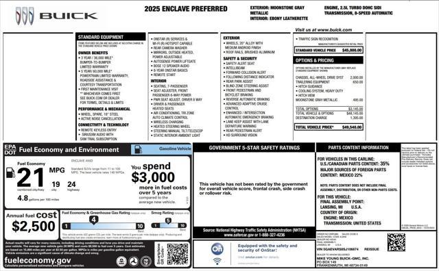 used 2025 Buick Enclave car, priced at $43,960