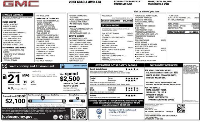 used 2023 GMC Acadia car, priced at $39,800