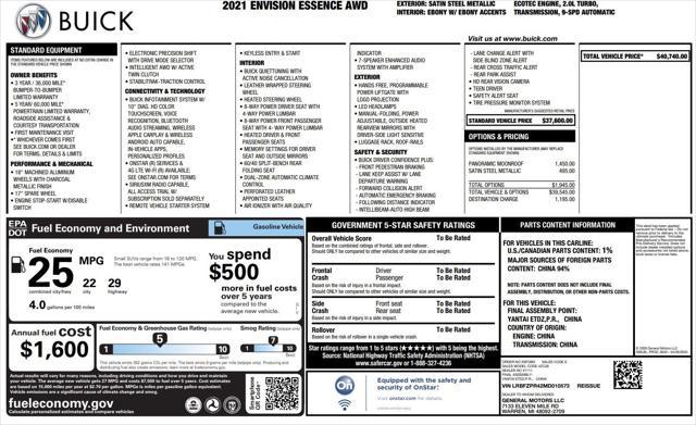 used 2021 Buick Envision car, priced at $25,760