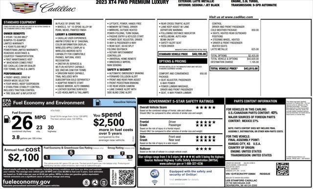 used 2023 Cadillac XT4 car, priced at $29,260