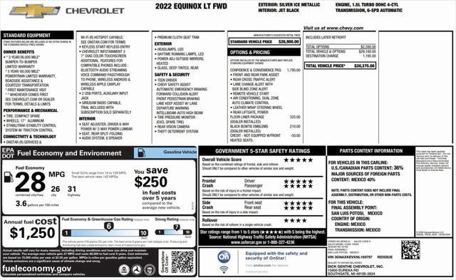 used 2022 Chevrolet Equinox car, priced at $21,500