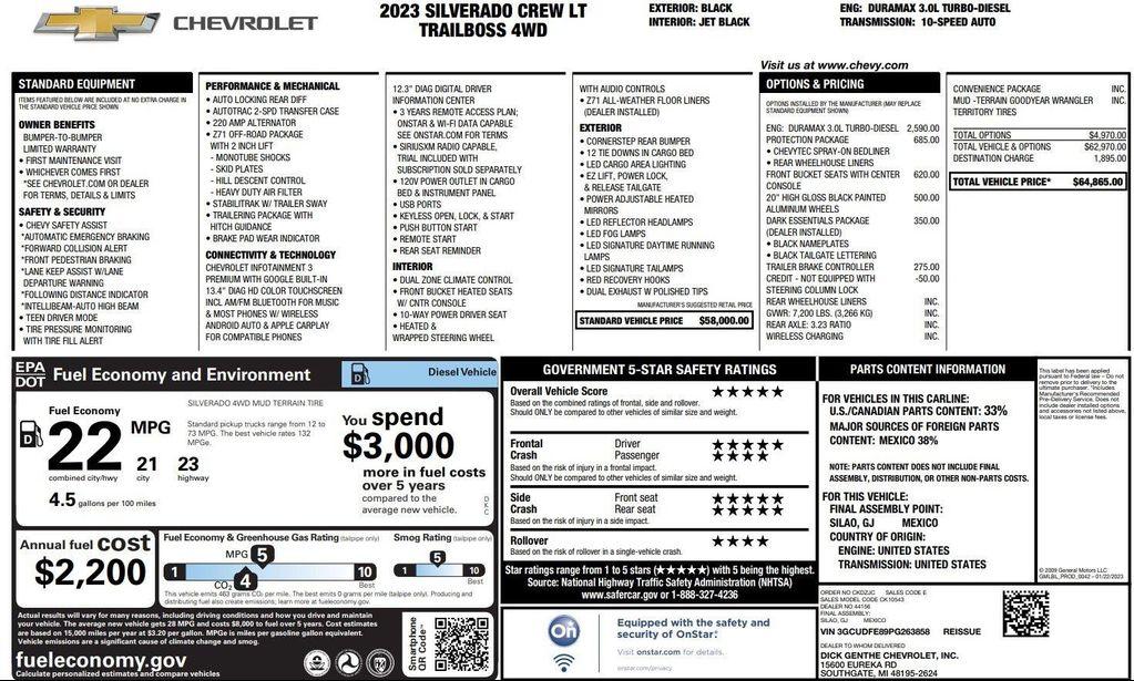 used 2023 Chevrolet Silverado 1500 car, priced at $48,000