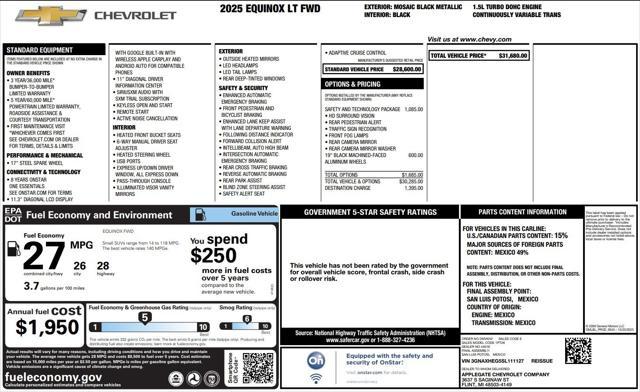 used 2025 Chevrolet Equinox car, priced at $26,900
