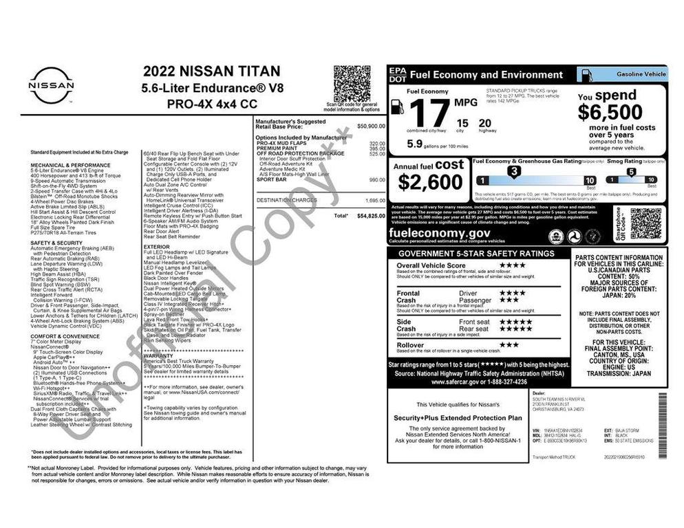 used 2022 Nissan Titan car, priced at $43,100
