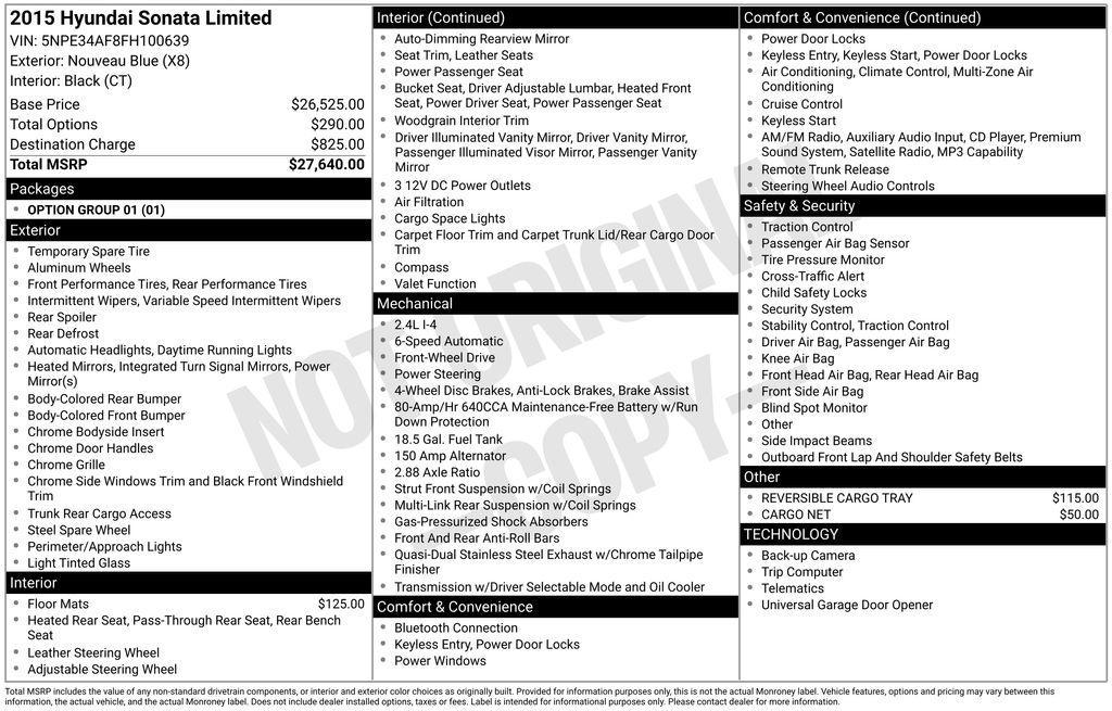 used 2015 Hyundai Sonata car, priced at $11,987