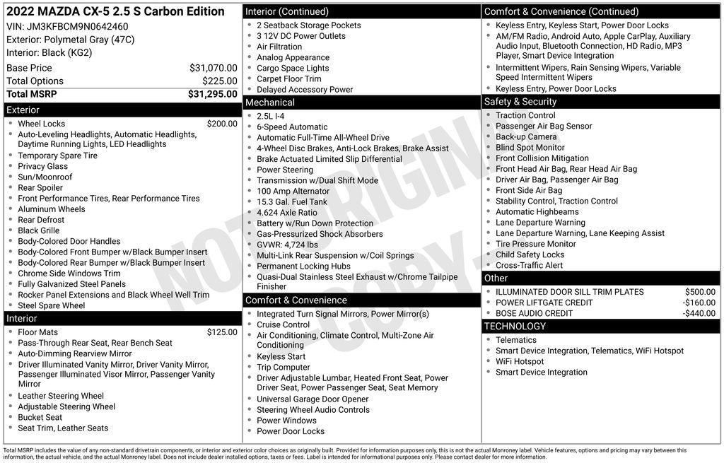 used 2022 Mazda CX-5 car, priced at $26,044