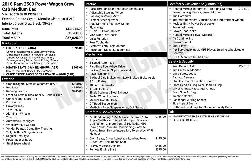 used 2018 Ram 2500 car, priced at $41,987
