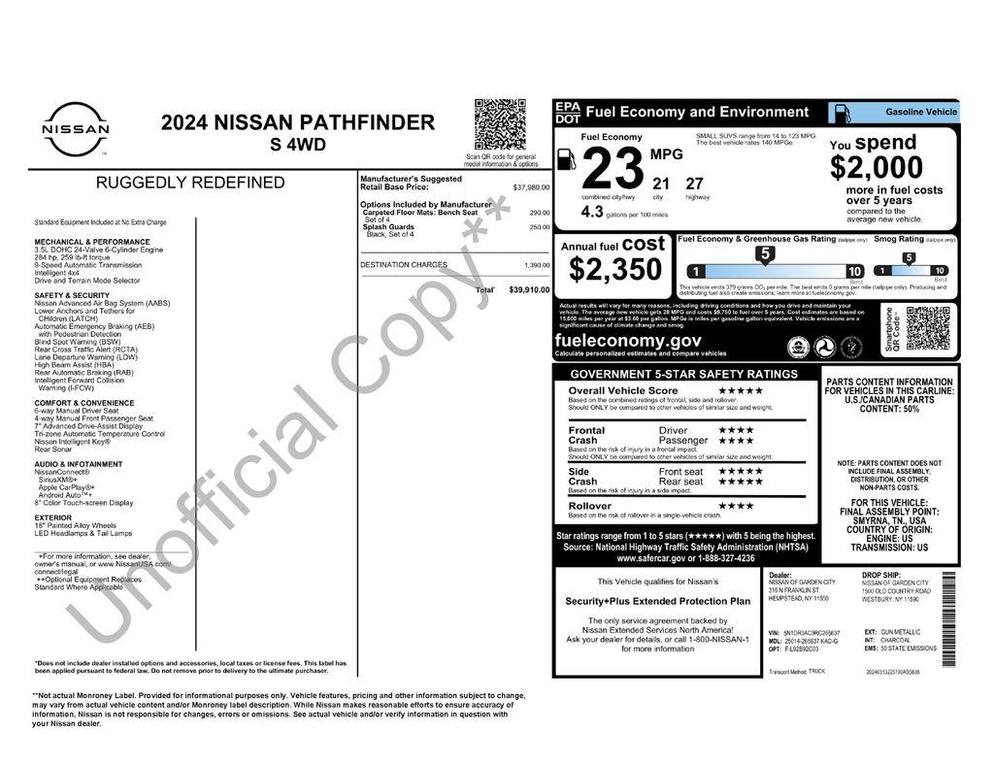 used 2024 Nissan Pathfinder car, priced at $31,388