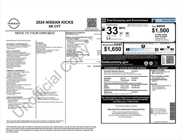 used 2024 Nissan Kicks car, priced at $26,284