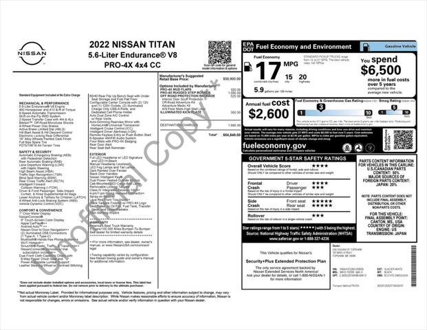 used 2022 Nissan Titan car, priced at $47,620