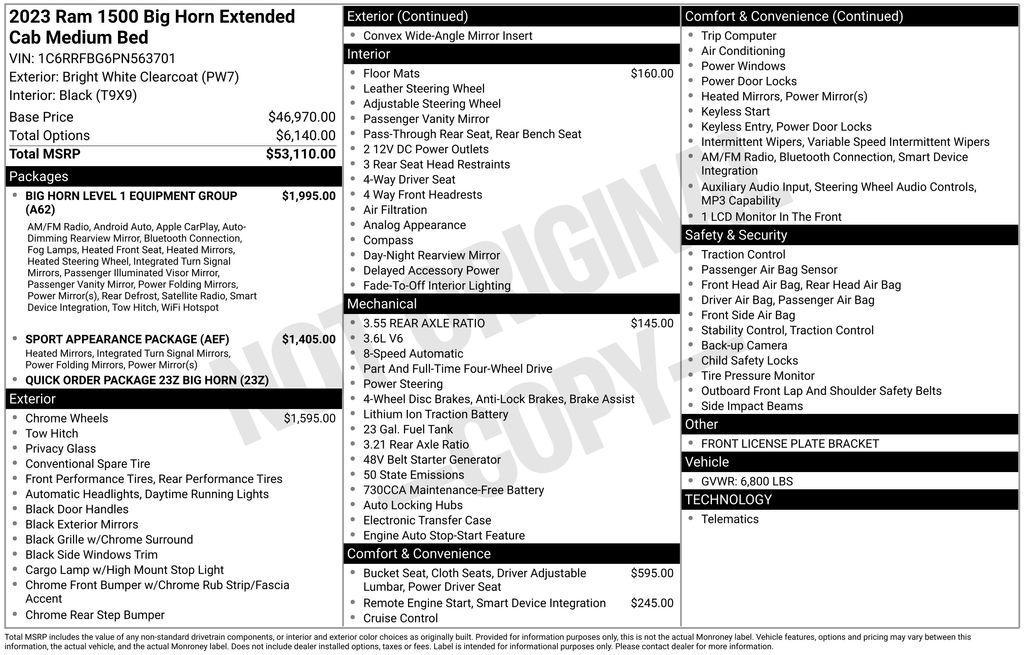 used 2023 Ram 1500 car, priced at $31,159