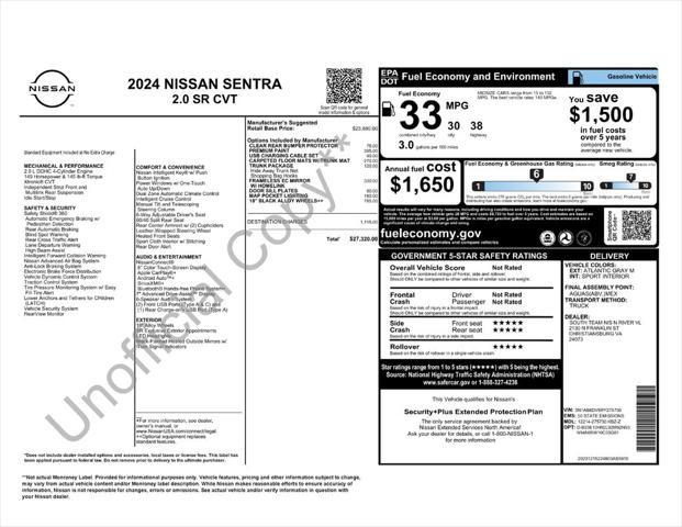 used 2024 Nissan Sentra car, priced at $23,913