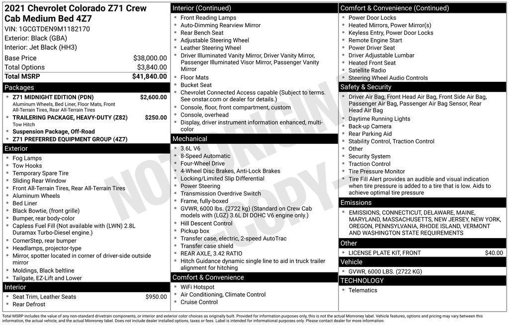 used 2021 Chevrolet Colorado car, priced at $31,987