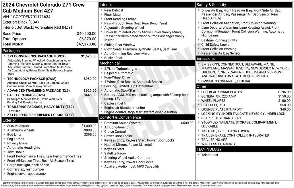 used 2024 Chevrolet Colorado car, priced at $43,987