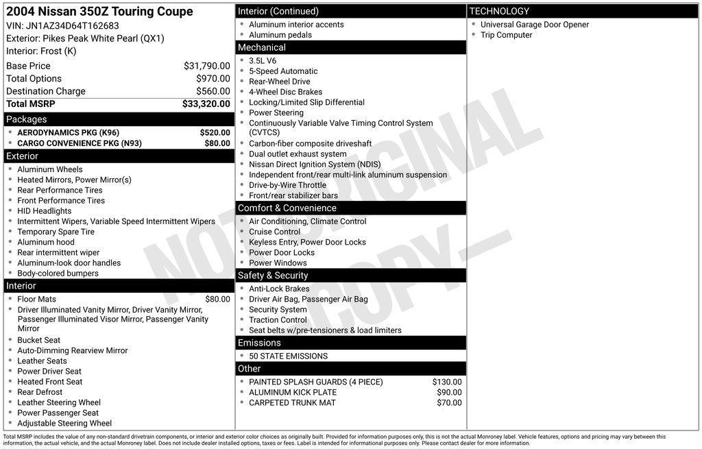 used 2004 Nissan 350Z car, priced at $12,987