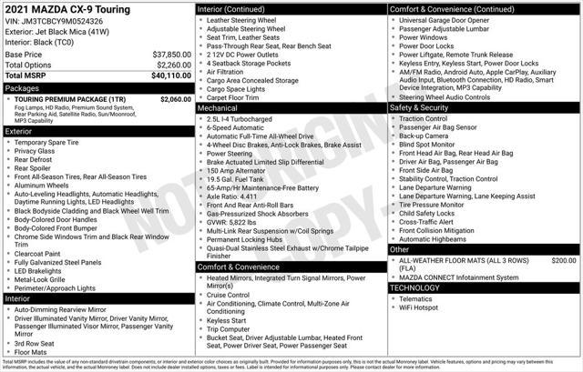 used 2021 Mazda CX-9 car, priced at $26,317