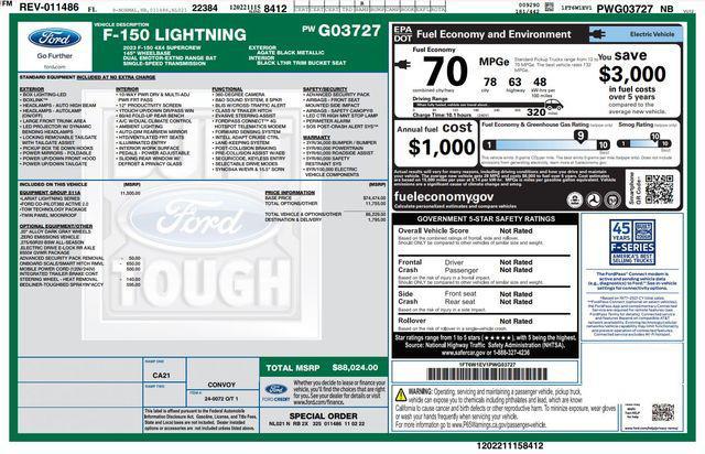 used 2023 Ford F-150 Lightning car, priced at $42,942