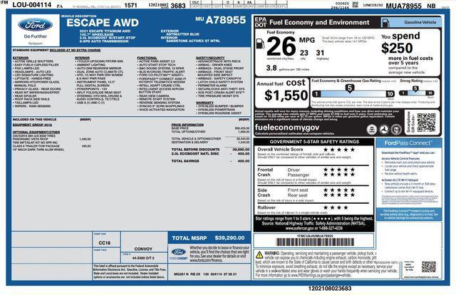 used 2021 Ford Escape car, priced at $22,372