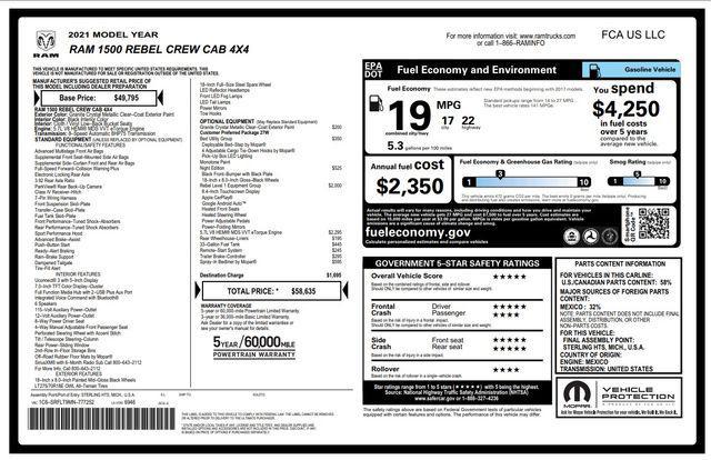 used 2021 Ram 1500 car, priced at $42,888